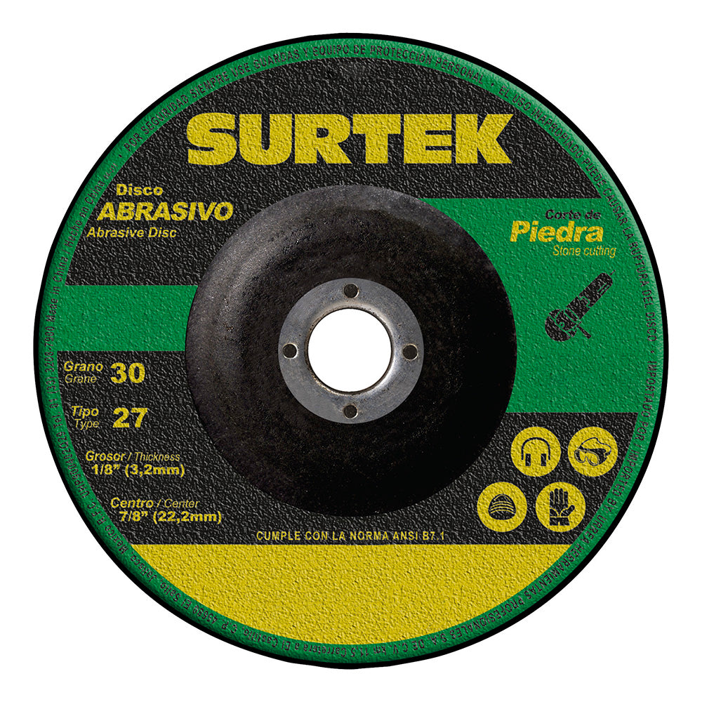 DISCO ABRASIVO TIPO 27 PARA PIEDRA 9" X 1/8" SURTEK