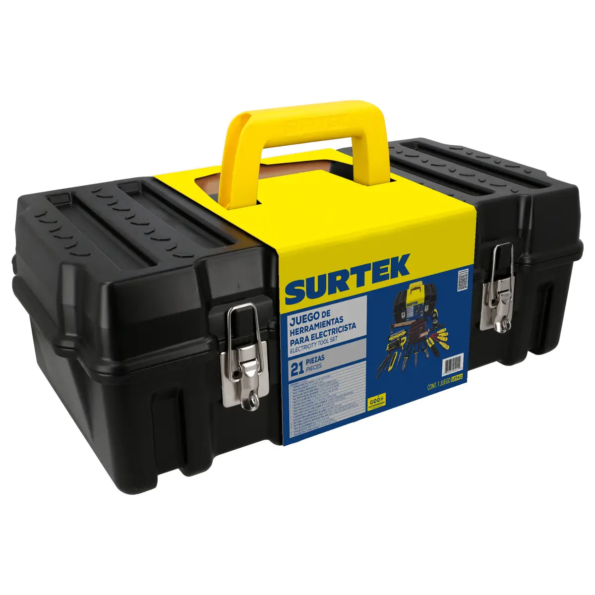 Juego Combinado de Herramientas para Eléctricista 21 Piezas Con Caja Plástica - Surtek 125411