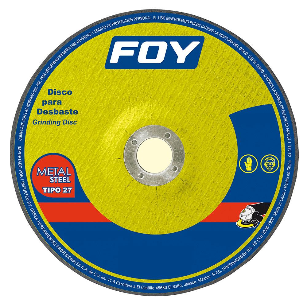 DISCO ABRASIVO TIPO 27 PARA METAL 7" X 3 MM FOY