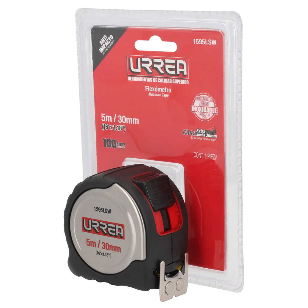 Flexómetro URREA 1595LSW 5 m x 30 mm Doble Vista