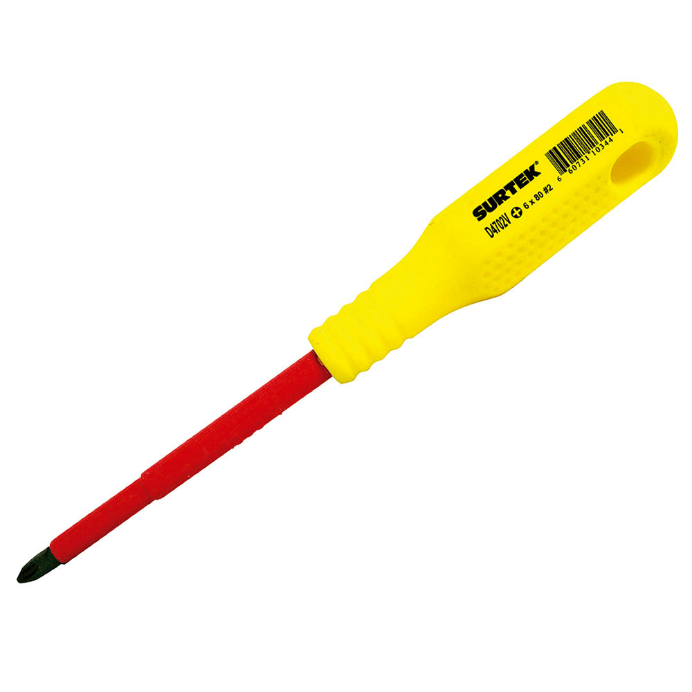 DESTORNILLADOR CON MANGO AMARILLO, PUNTA PHILLIPS 1000V #2 X 4" SURTEK