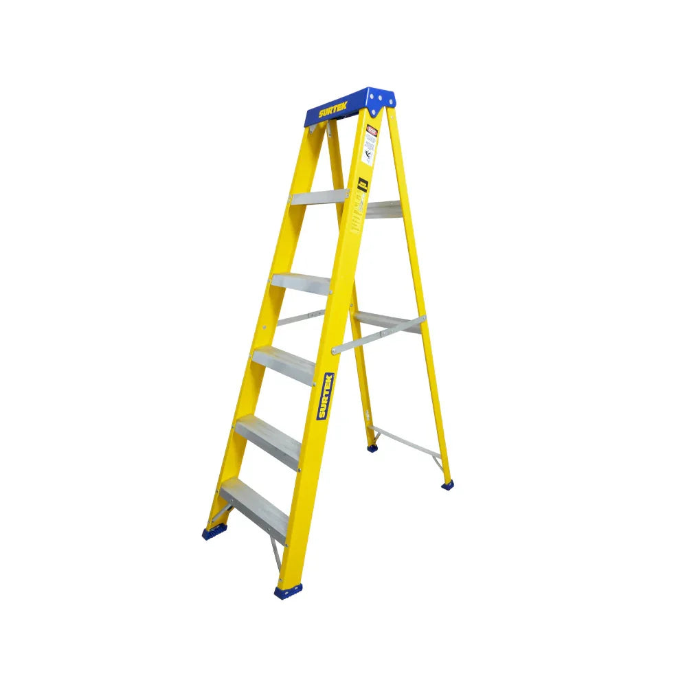Escalera de Tijera Tipo II, Fibra de Vidrio Dieléctrica 1.86 metros - SURTEK ETFV25