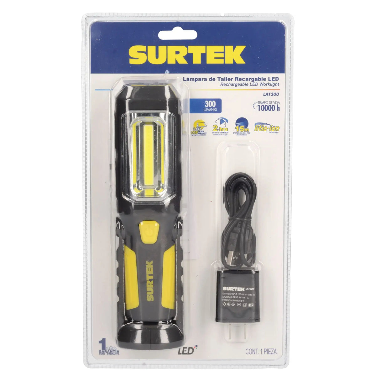 Lámpara De Taller Surtek LAT300 Recargable USB 300 Lúmenes