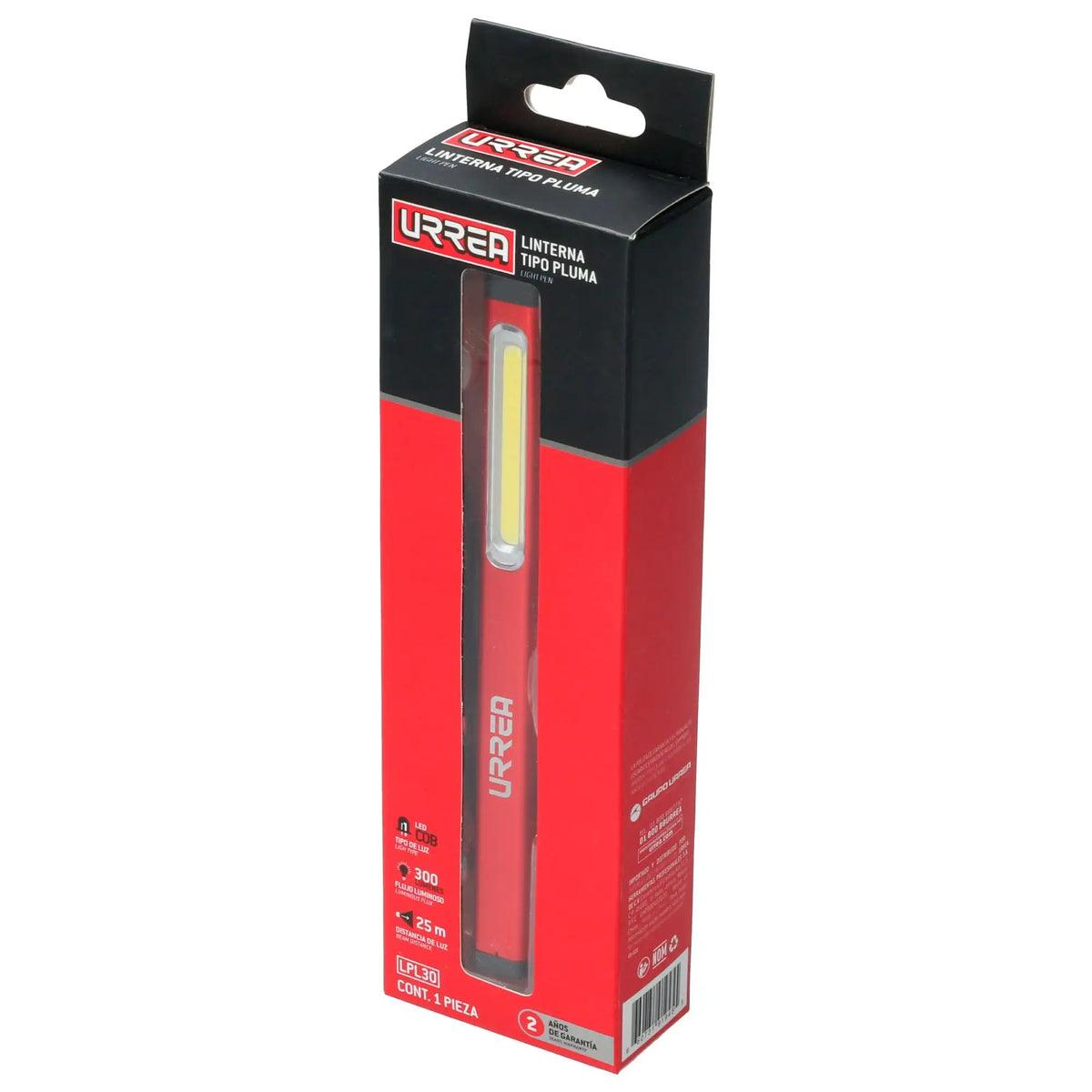 Linterna Tipo Pluma URREA LPL30 Recargable 300 Lúmenes