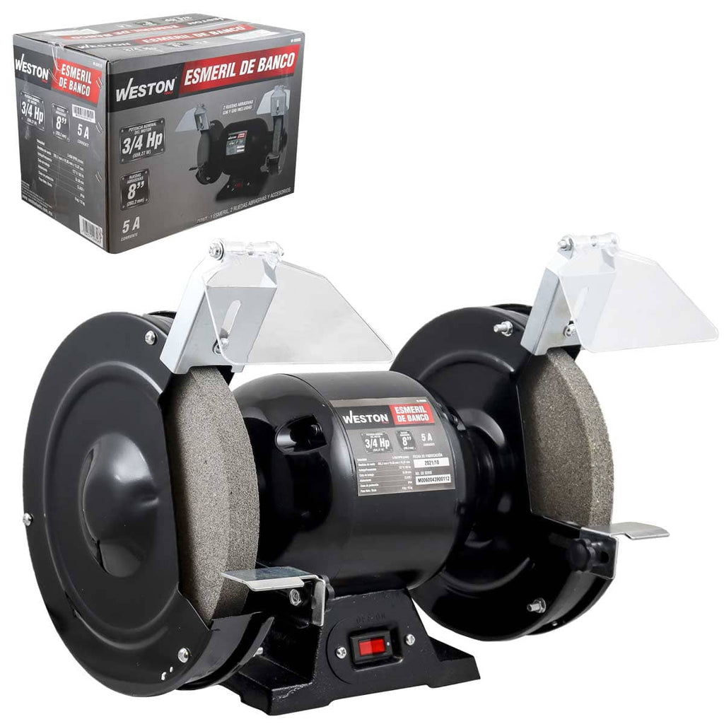 Esmeriladora de Banco 8" 3/4 Hp 3,450 RPM - Weston M-00600