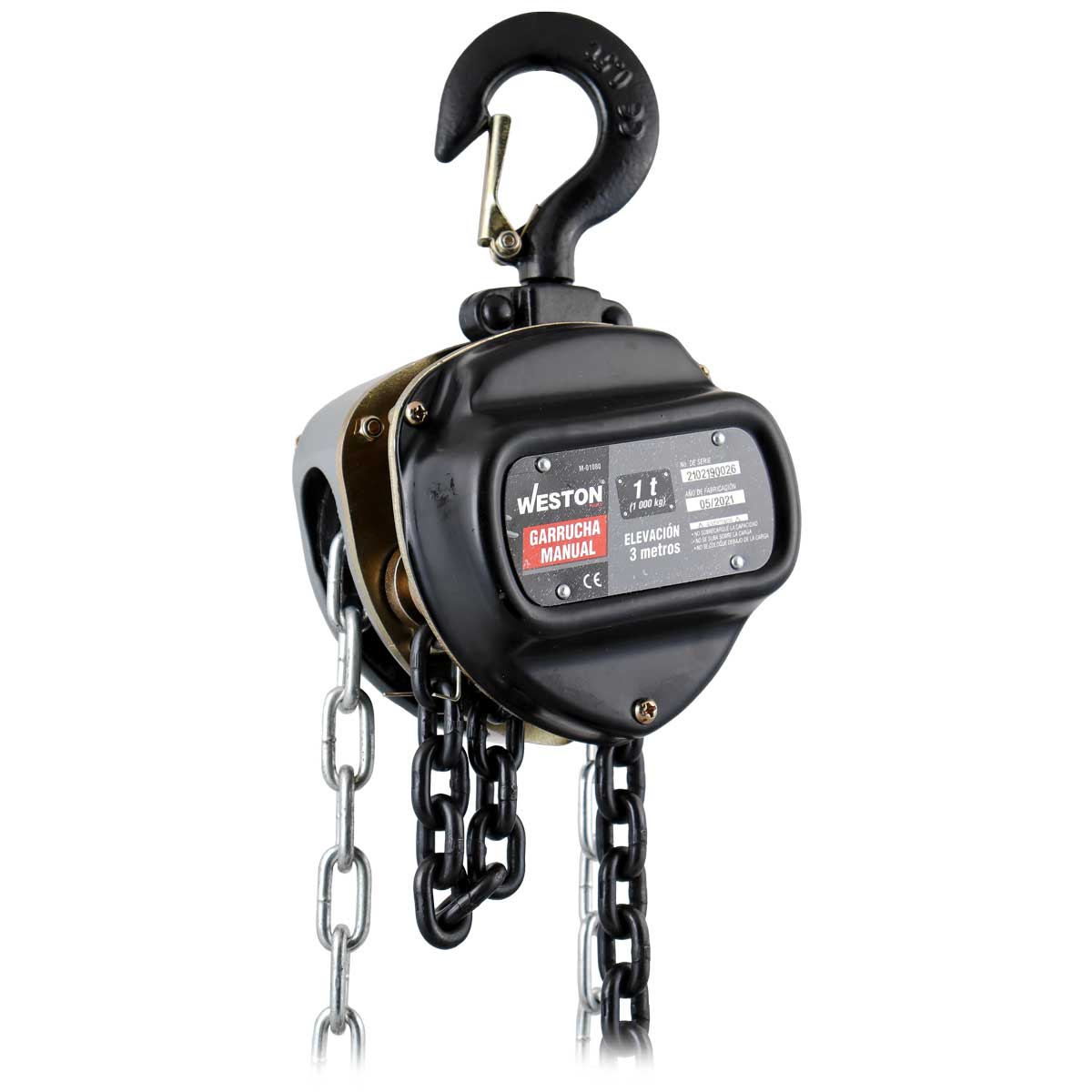 Garrucha Manual Grado 80 Capacidad 1 t Elevación 3 m — Weston Tools M-01080