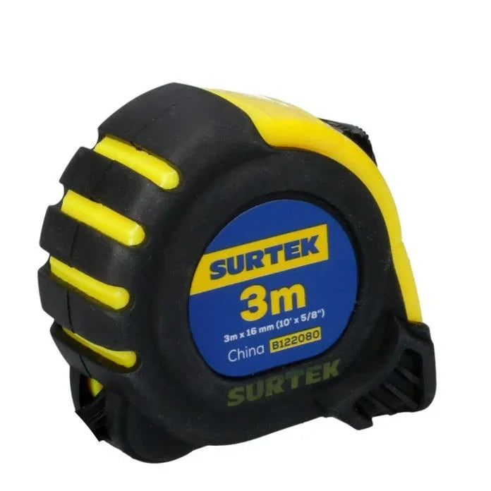 Flexómetro Carcasa Anti Impacto 3m x 16mm con Doble Gancho e Imán - SURTEK B122080