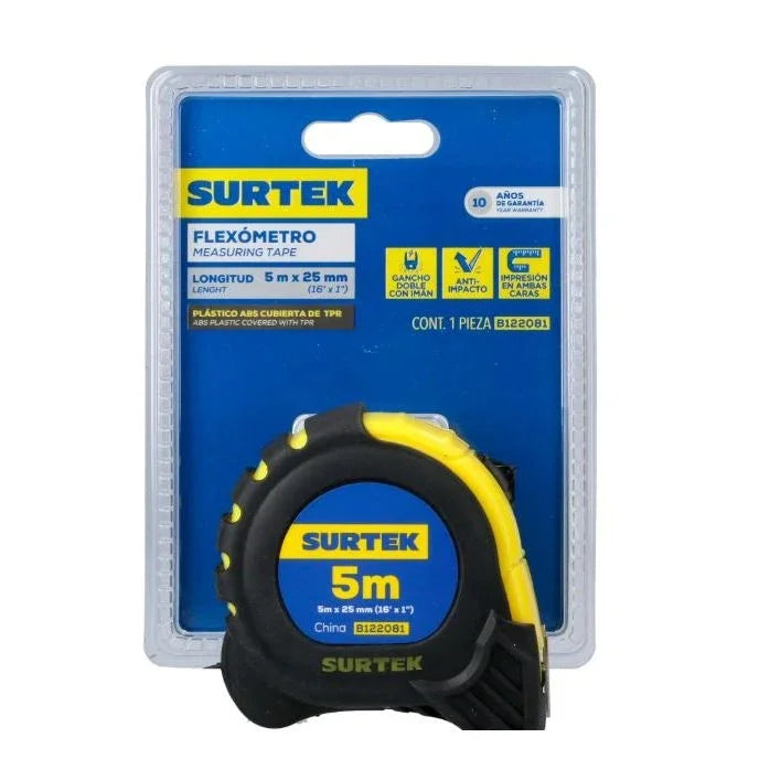 Flexómetro 5 Metros Doble Gancho e Imán - SURTEK B122081